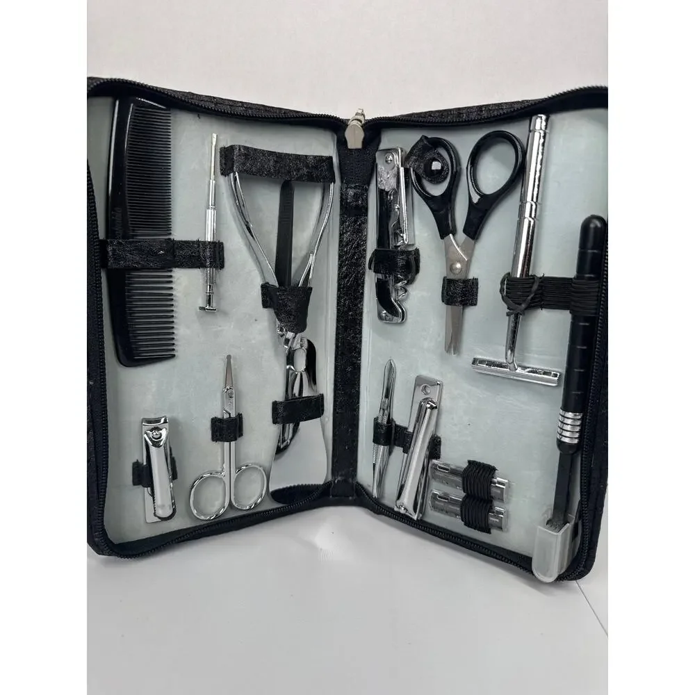 vintage men's travel grooming kit manicure kit new stapped korea stainles steel